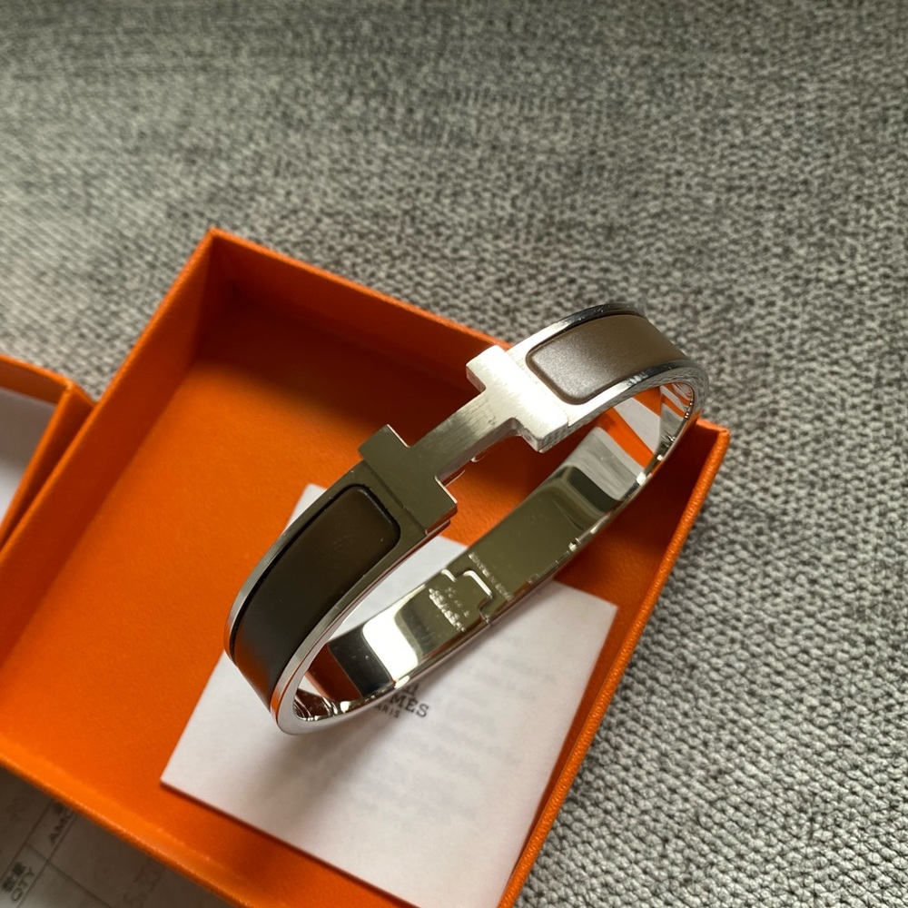 Hermes clic clac HH bracelet etain matte